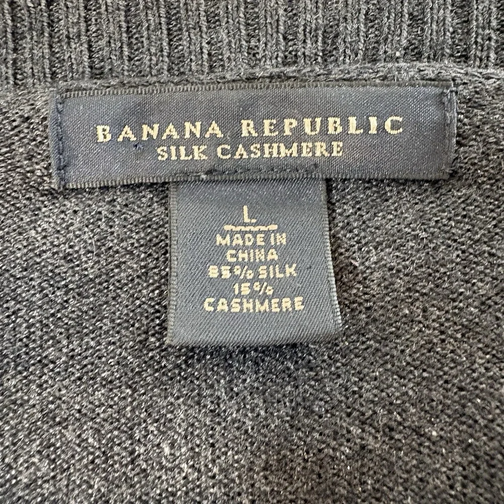 Banana Republic‎ Luxury Blend Sweater Mens L Large Gray Silk Cotton Cashmere